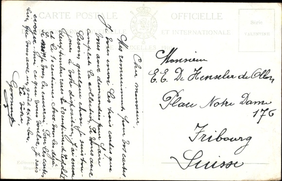 passe-partout Herb KP Exposition de Bruxelles 1910, Avenue des Concessions