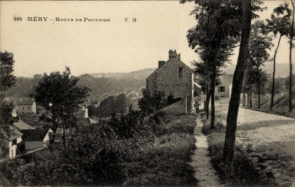 Ak Méry sur Oise Val d’Oise, Route de Pontoise