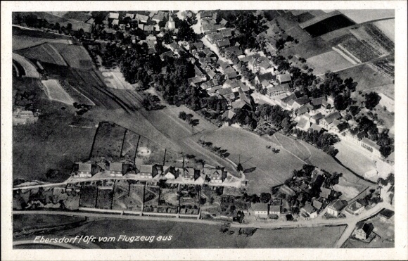 Postcard Ebersdorf in Upper Franconia Bavaria, aerial photograph