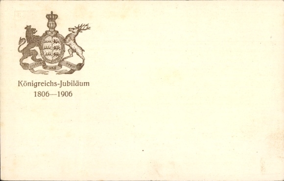 Postwaardestukkenwapen Ak Württemberg, Koninkrijksjubileum 1806-1906