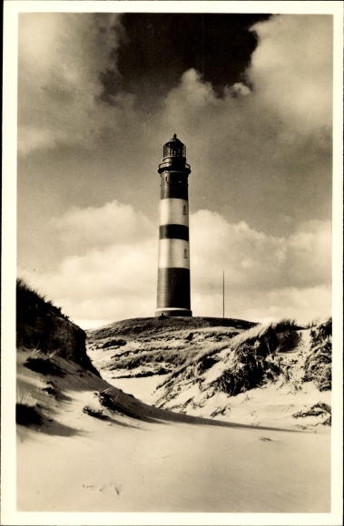 Postcard Insel Amrum in North Friesland, lighthouse