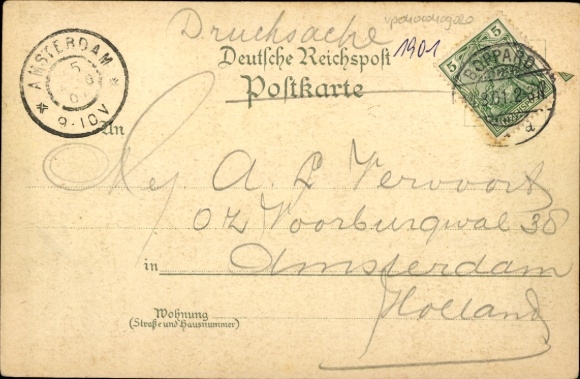 Chromo-Litho Trechtingshausen am Rhein, Burg Rheinstein, Castle