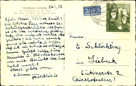 Postcard Glüsing Schnakenbek in Lauenburg, Waldhaus