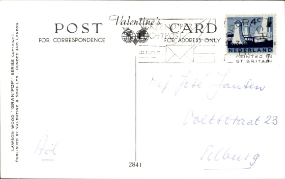 Artist Postcard Wood, Lawson, Monkey knotted tails