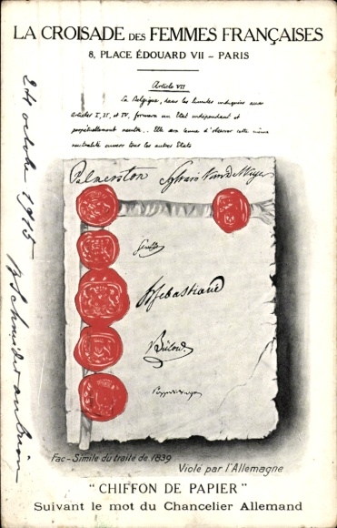 Skrawki papieru pocztowego, Krucjata kobiet francuskich, Paryż, pieczęć