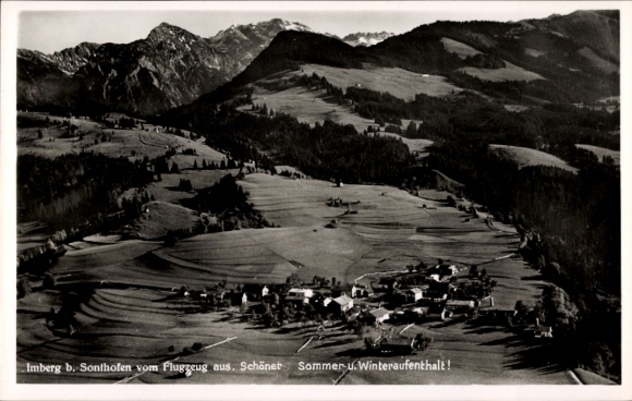 Postcard Imberg Sonthofen in Oberallgäu Swabia, aerial photograph