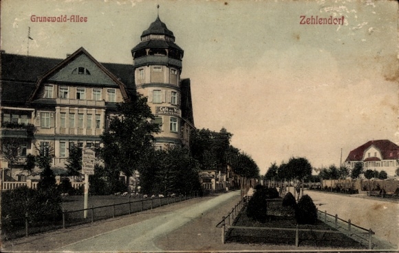 Postcard Berlin Zehlendorf, Grunewald-Allee
