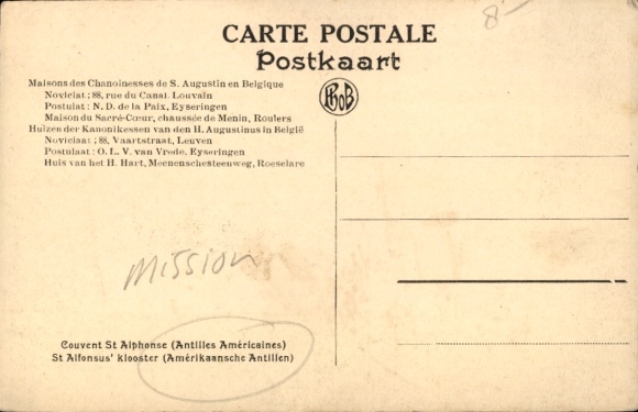 Postcard American Antilles, Monastery of St. Alphonsus, Belgian Augustine Mission