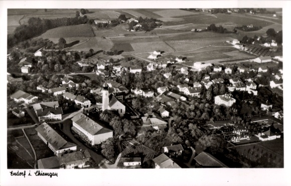 Postcard Bad Endorf in Chiemgau Upper Bavaria, aerial photograph