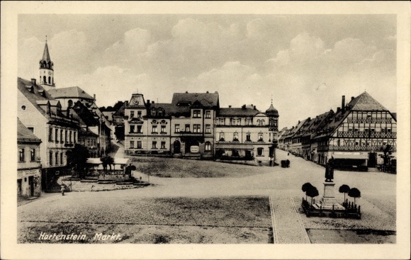 PC Hartenstein in the Erzgebirge of Saxony, market, restaurant to the golden lamb, owner Heinrich Friedrich