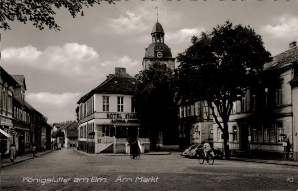 Ak Königslutter am Elm, markt, hotel