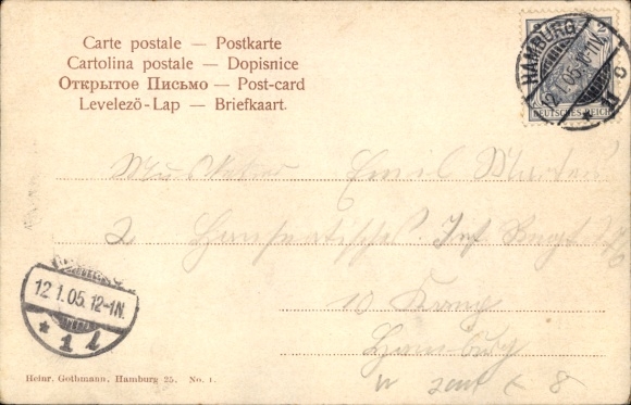 Postcard Hamburg Nord Hohenfelde, Schwanenwik, pier