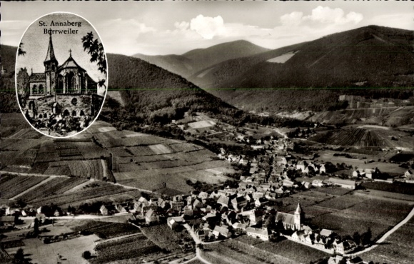 Ak Burrweiler in der Pfalz, Fliegeraufnahme, St. Annaberg