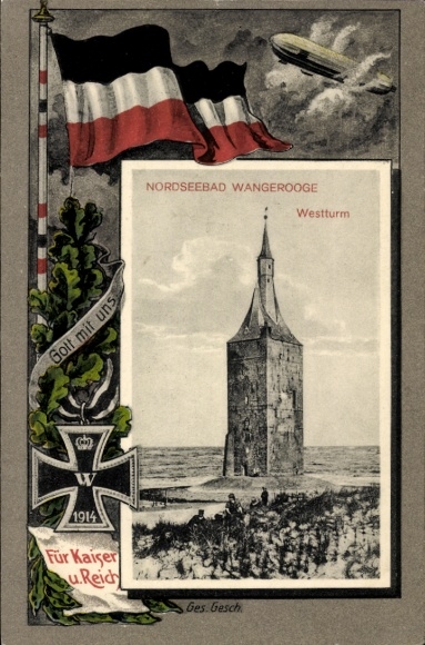 PC North Sea resort Wangerooge in East Frisia, West Tower, For Emperor and Empire, Zeppelin