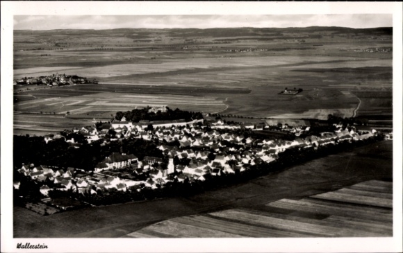 Postcard Wallerstein in Swabia, Princely Castle, aerial photograph