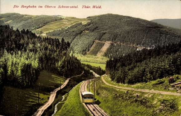 Postcard Oberweißbach in the Weißbachtal Thuringia, mountain railway in the Upper Schwarzatal