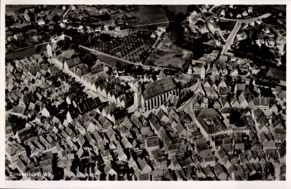 Postcard Dinkelsbühl in Middle Franconia, aerial photograph