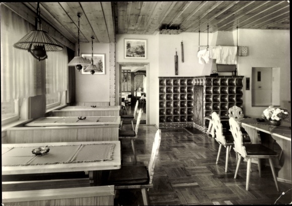 Postcard Waffenrod Hinterrod Eisfeld Thuringia, Park-Cafe, interior view