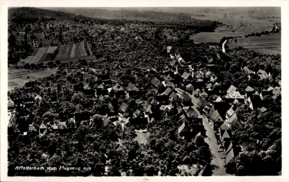 Postcard Affalterbach in Württemberg, aerial photograph, village view, houses, trees