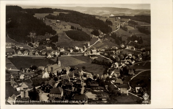 Ak Schonach in het Zwarte Woud, luchtfoto
