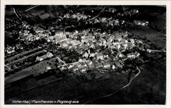 Postcard Untererthal Hammelburg in Lower Franconia, aerial photograph