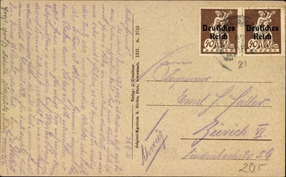 Postcard Burgbernheim Middle Franconia Bavaria, half-timbered house