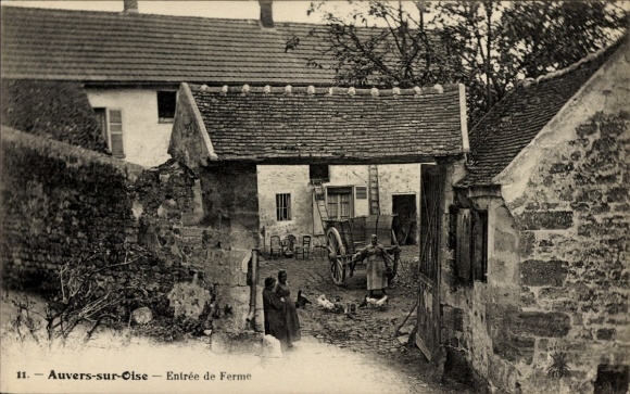 Ak Auvers sur Oise Val d'Oise, Eingang zum Bauernhof