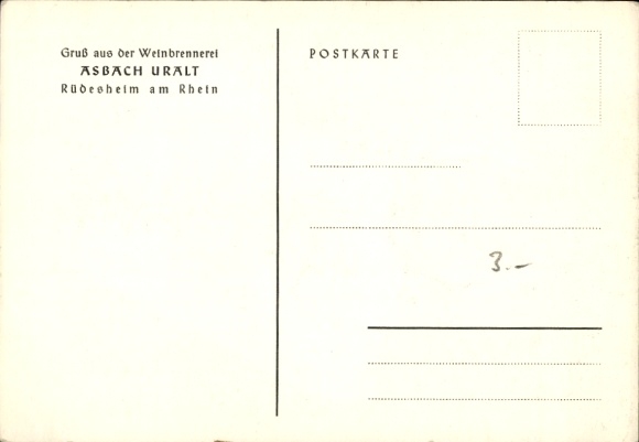 Artist Postcard Rüdesheim Rhein, Asbach Uralt, wine distillery, brandy