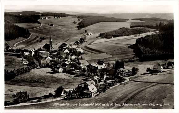 Ak Schönwald im Schwarzwald Baden Württemberg, Fliegeraufnahme