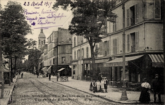 Postcard Grand Montrouge Hauts de Seine, Avenue de la Republique, Vue prize du Rond-Point