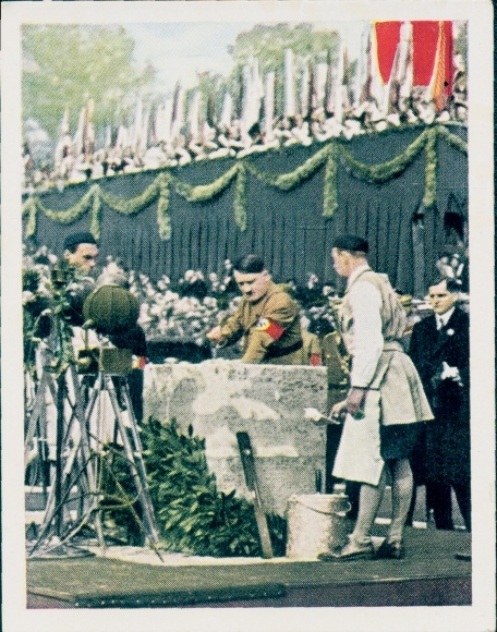 Collective image of the state of labor and peace, laying of the foundation stone HDK in Munich, Hitler