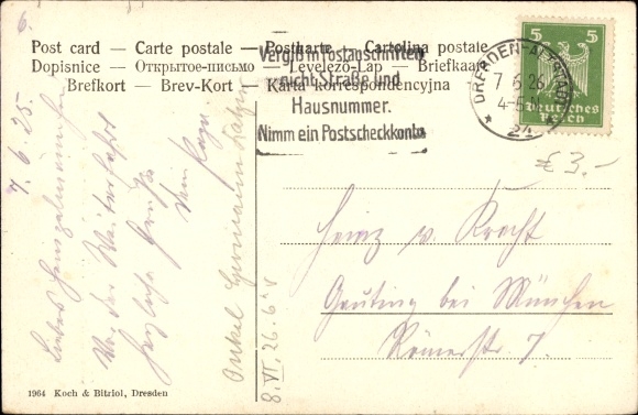 Postcard Dresden Strehlen, Christ Church