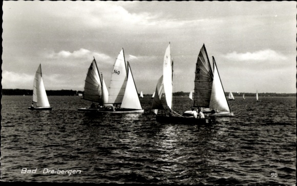 Postcard Dreibergen Bützow in Mecklenburg, sailing trip