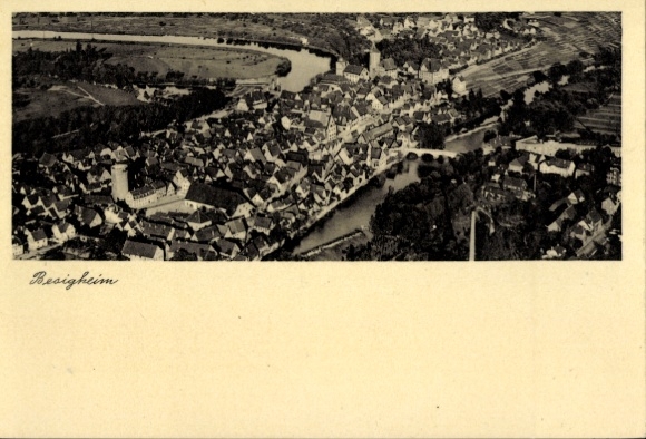 Postcard Besigheim am Neckar Württemberg, aerial photograph