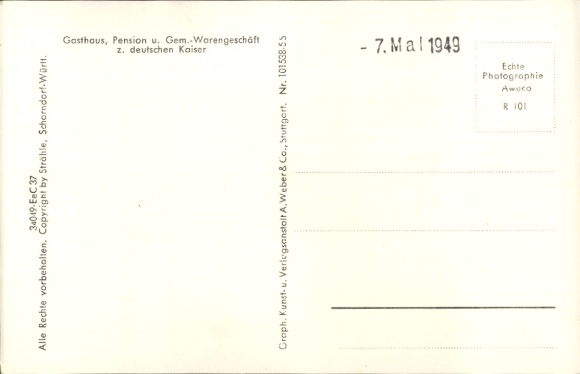 Postcard Gaienhofen on Lake Constance, aerial photograph, ship