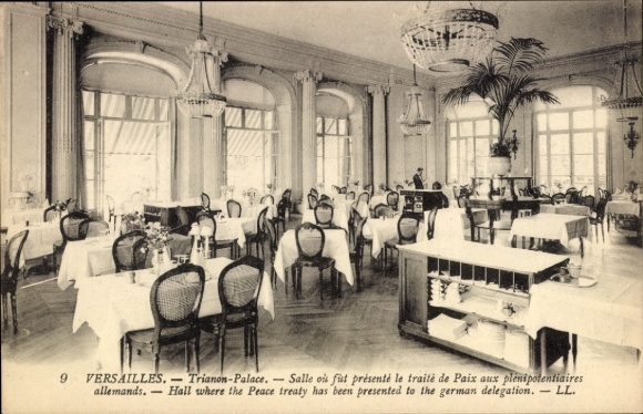 KP Versailles Yvelines, Restauracja w Pałacu Trianon, Prezentacja Traktatu Pokojowego