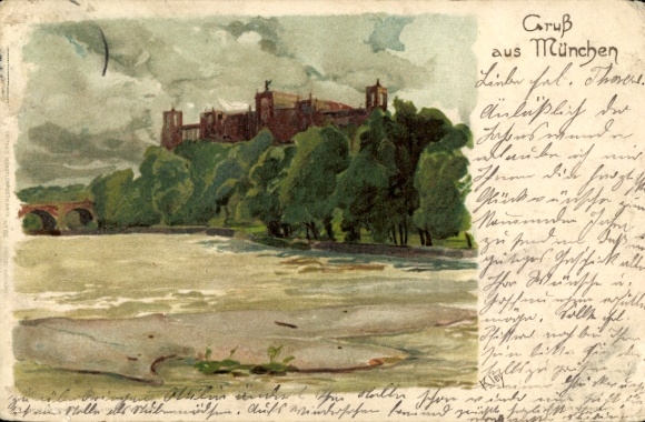 Artist Postcard Kley, Heinrich, Munich, Maximilianeum