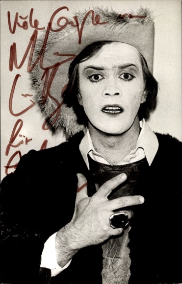 Ak-acteur Martin Lüttge, portret als Faust, Staatstheater Stuttgart 1977, handtekening