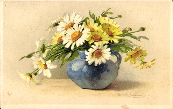 Postcard Schedewitz Zwickau in Saxony, Margaritten Fest 1911, flower vase