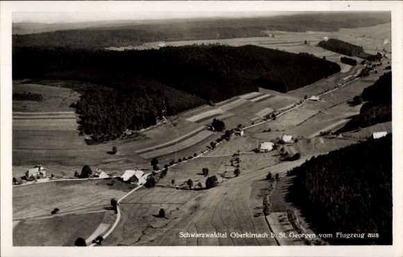 Ak Oberkirnach St. Georgen im Schwarzwald, Fliegeraufnahme