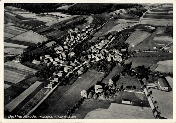 Postcard Burkhardtroda Gerstungen in Thuringia, aerial photograph