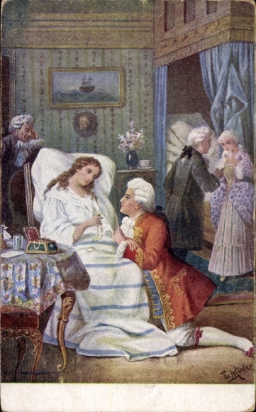 Künstler Ak Rösler, F., Oper von Giuseppe Verdi, La Traviata, Liebespaar