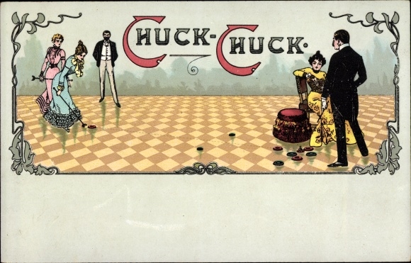 Chromo-Litho Chuck Chuck, New Zimmer Sport Game, Sticks and Discs