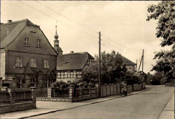 Postcard Machern in Saxony, Ernst Thälmann Street