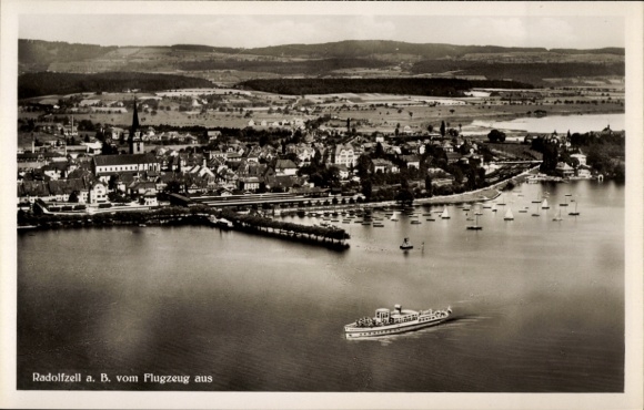 Ak Radolfzell am Bodensee, luchtfoto