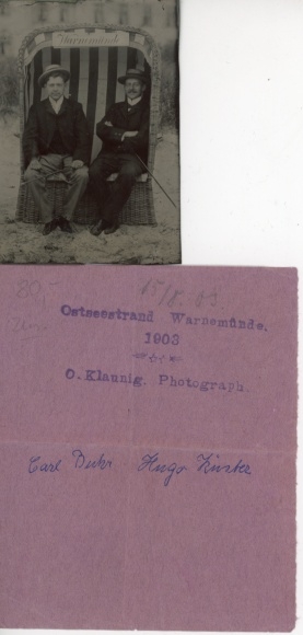 Photo Baltic Sea resort Warnemünde Rostock, men in a beach chair, Hugo Küster, 1903