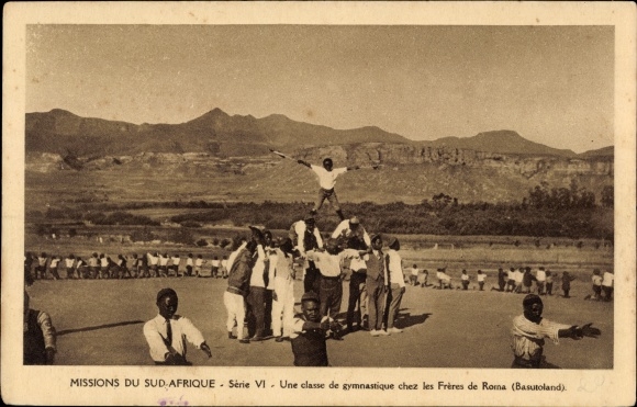 Ak Basutoland Lesotho, Une classe de gymnastique chez les Freres de Roma