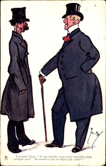 Artist Postcard May, Phil, Elegant man in a coat