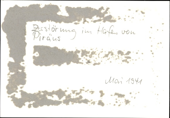 Photo Heinrich Hoffmann, Port of Piraeus, war damage, WWII, May 1941