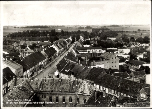 Ak Seehausen in der Altmark, Stadtansicht von der Petrikirche